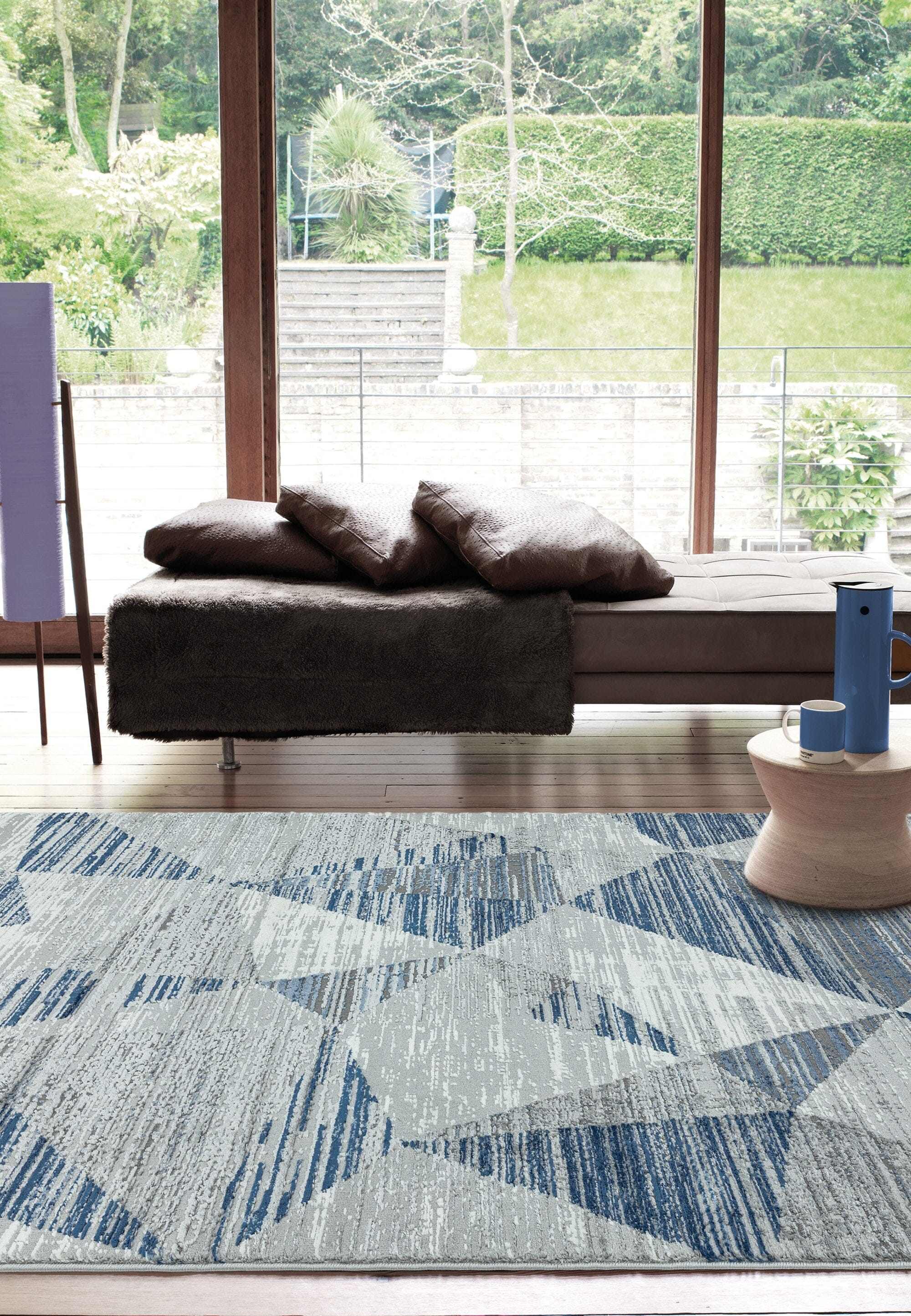 Alfombra metálica azul Orion Blocks OR14