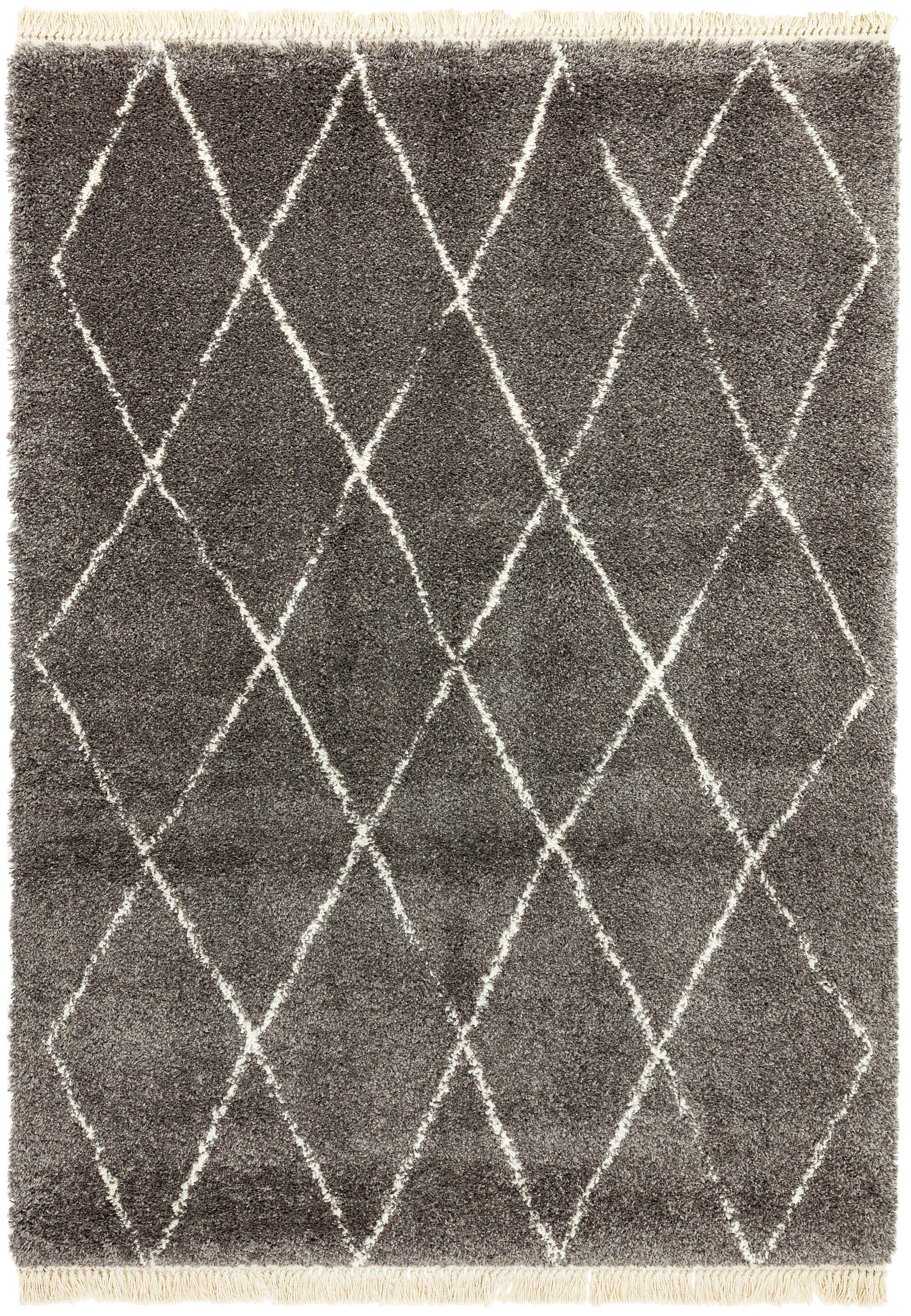 Rocco Grey Diamond Berber Style Rug RC07