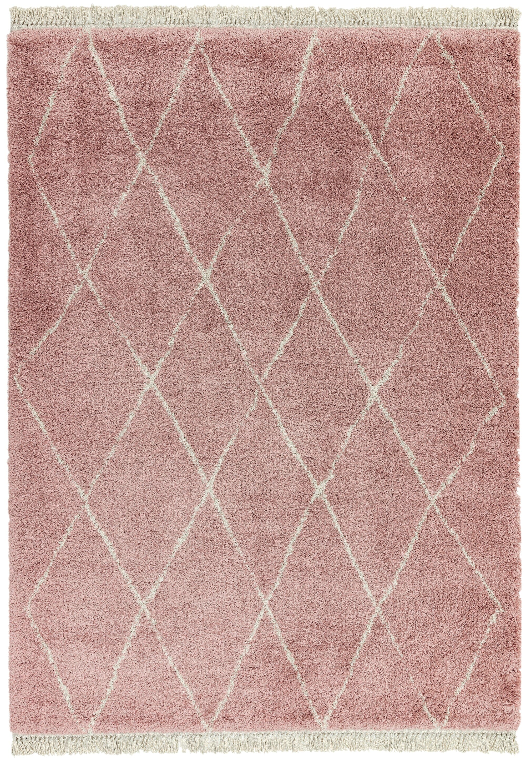 Rocco Pink Diamond Berber Style Rug RC09