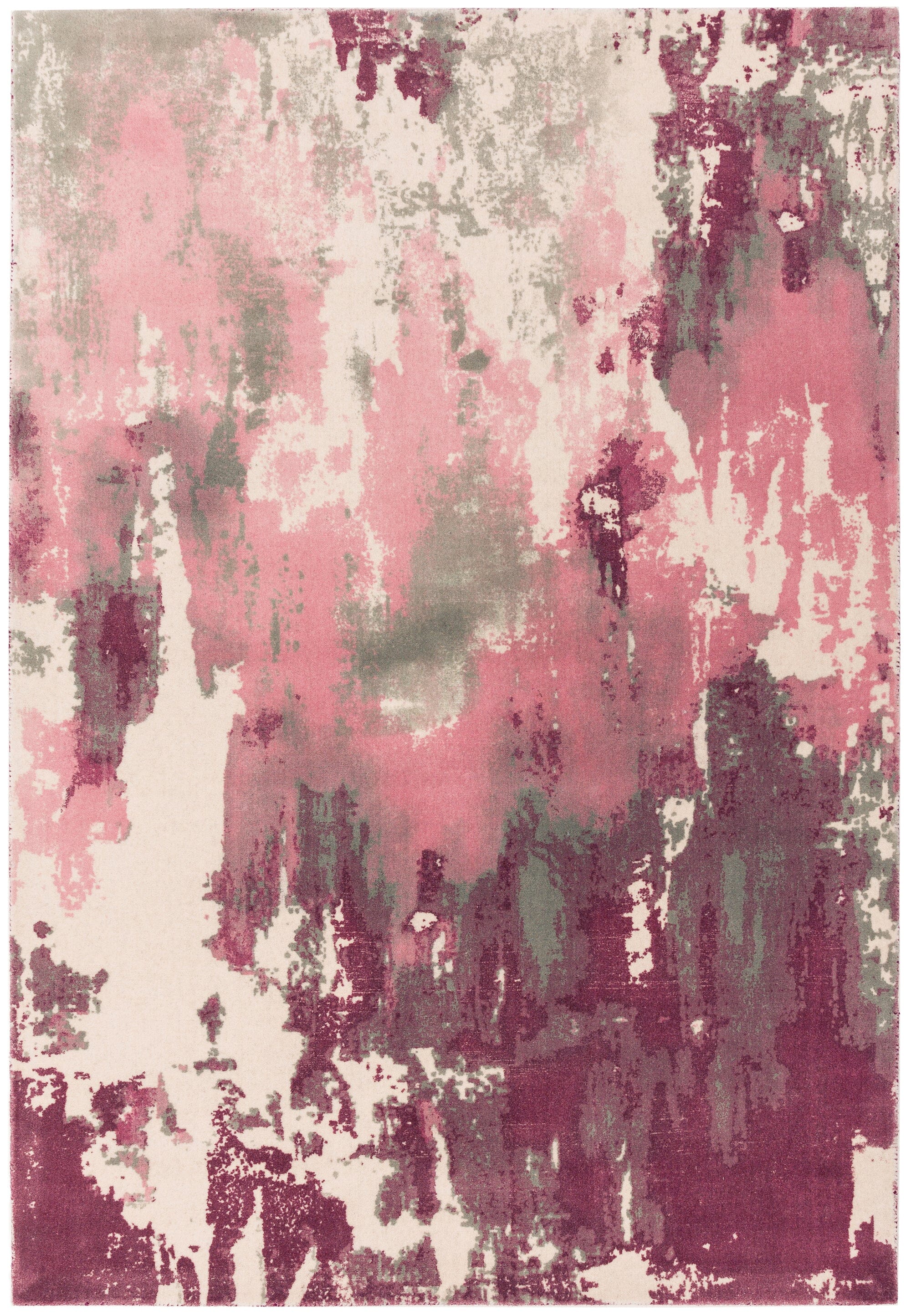 Saturn Pink  Wool Hand Tufted Screen Printed Rug