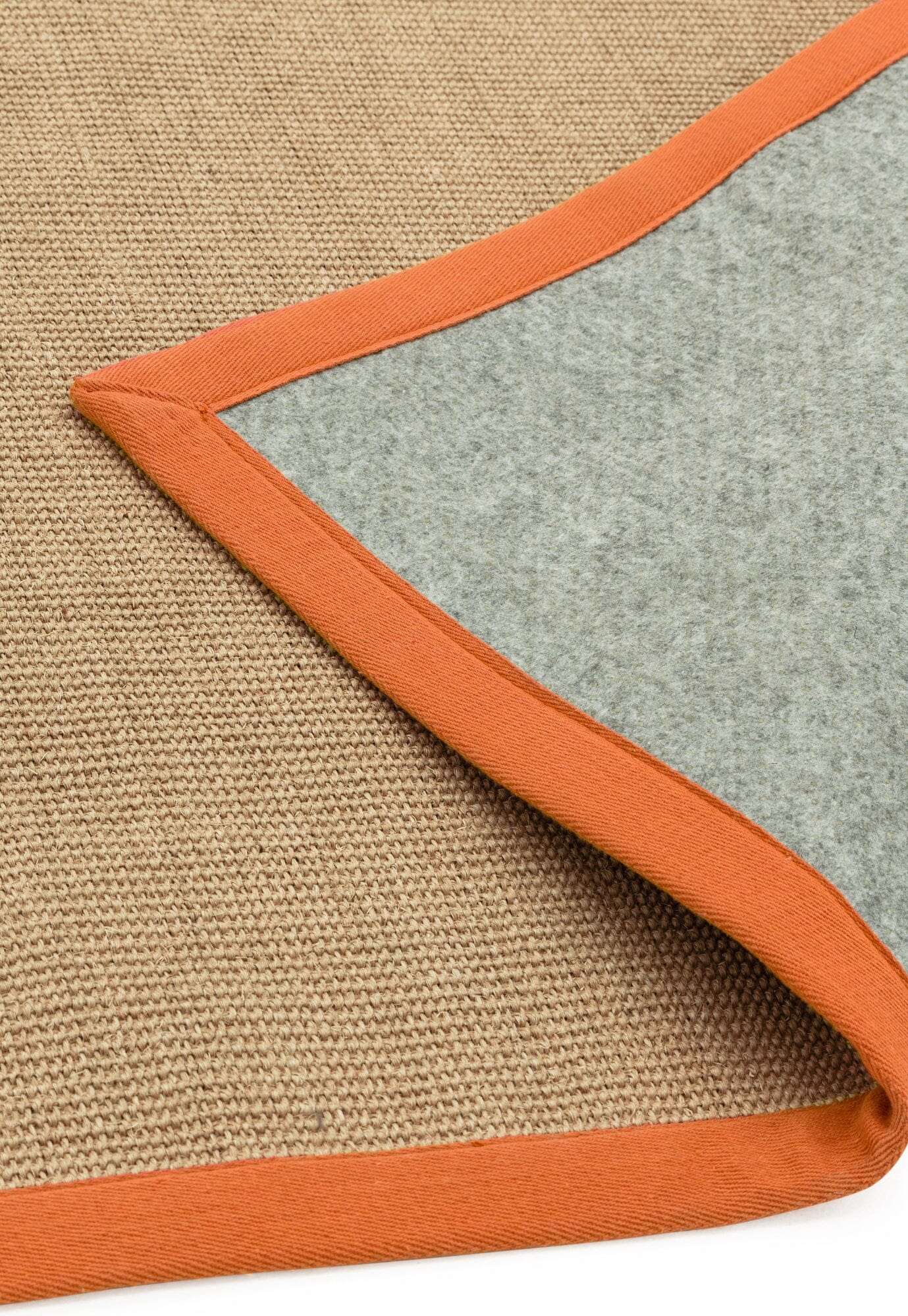 Sisal Linen/Orange Border Rug