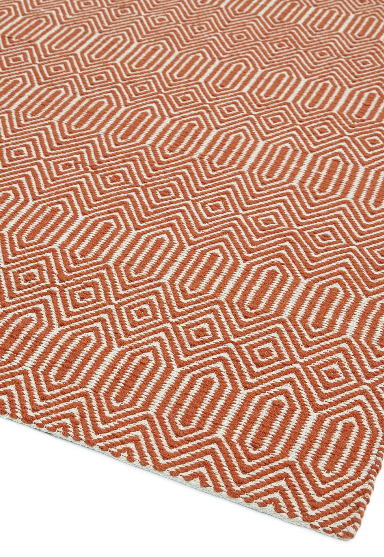 Sloan Orange Ethnic Flatweave Rug