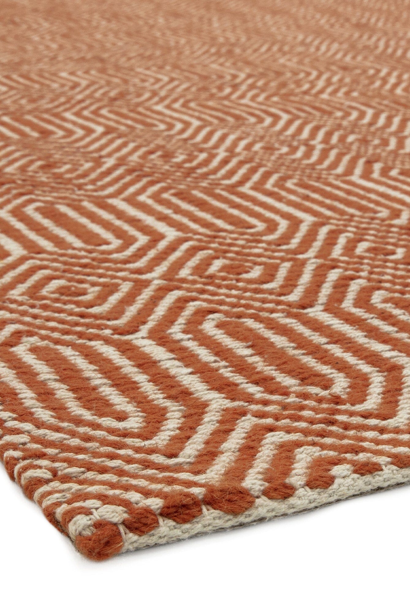 Sloan Orange Ethnic Flatweave Rug