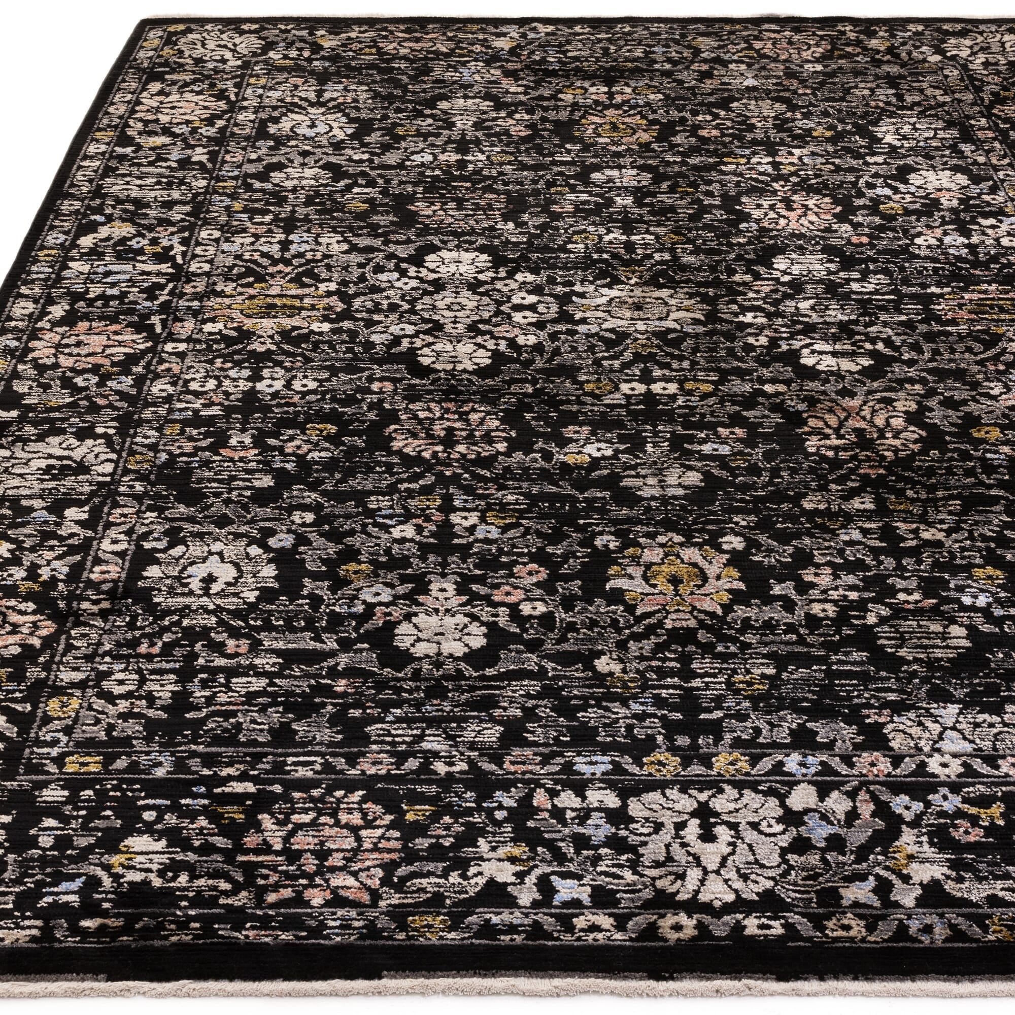 Sovereign Black Vintage Floral Rug