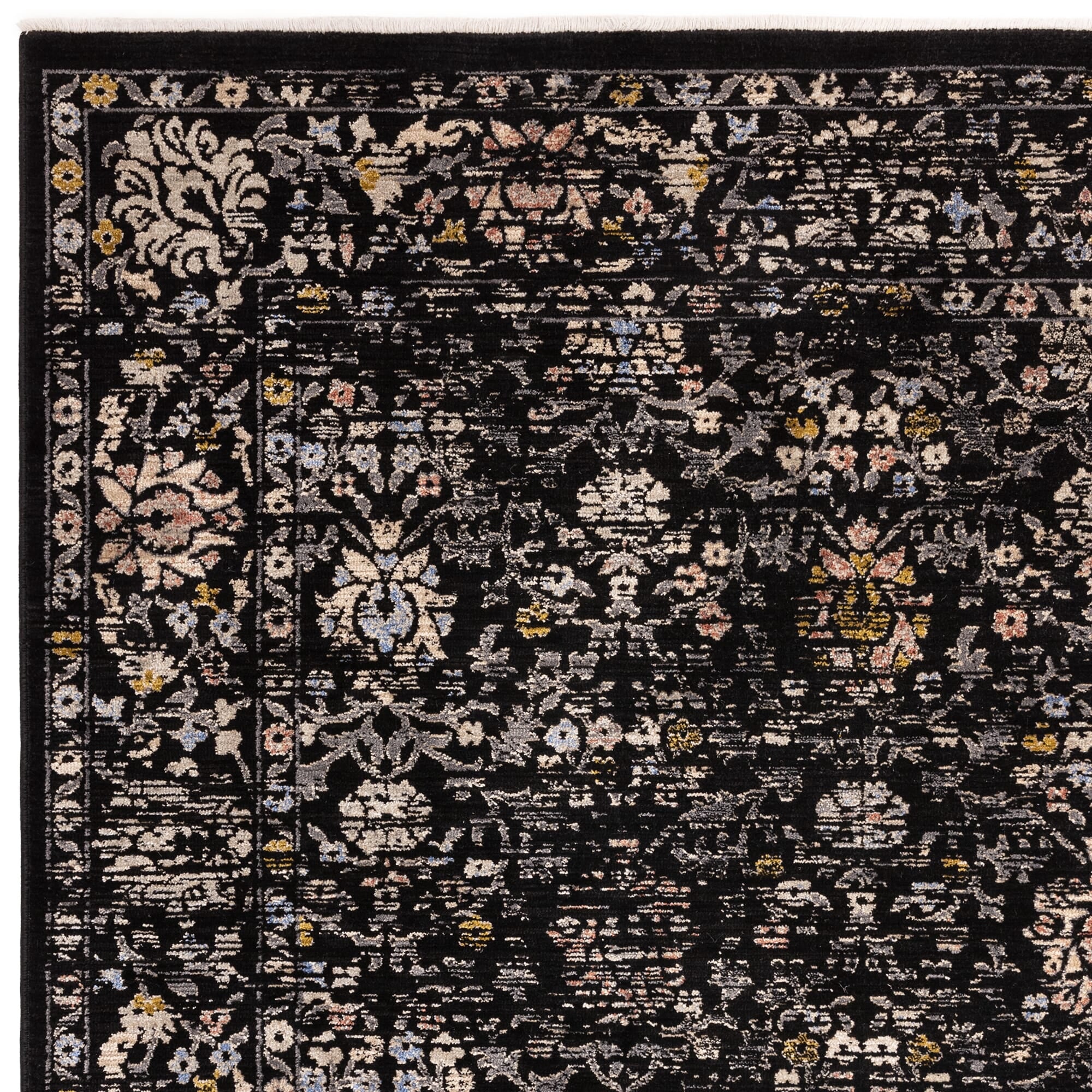 Sovereign Black Vintage Floral Rug