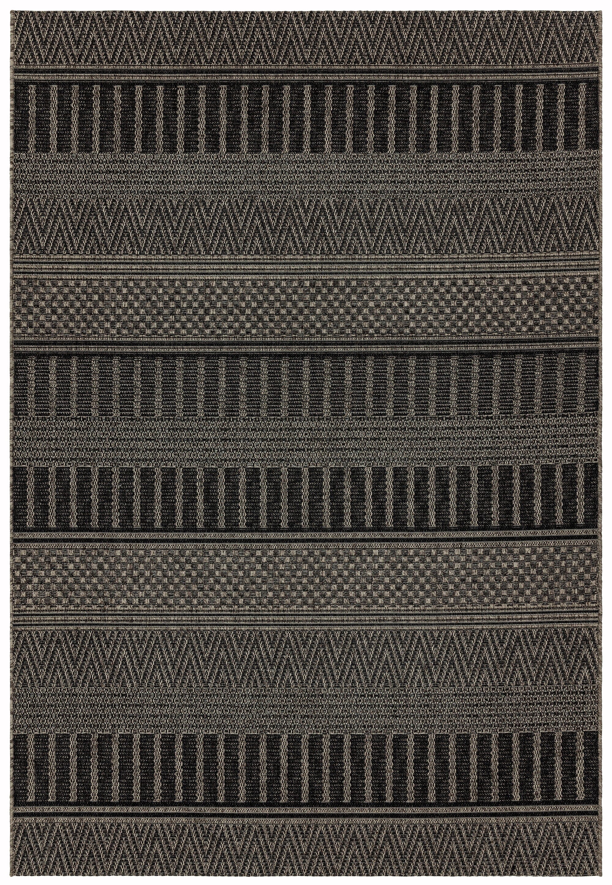 Varanda Black Stripe Indoor/Outdoor Rug VA03