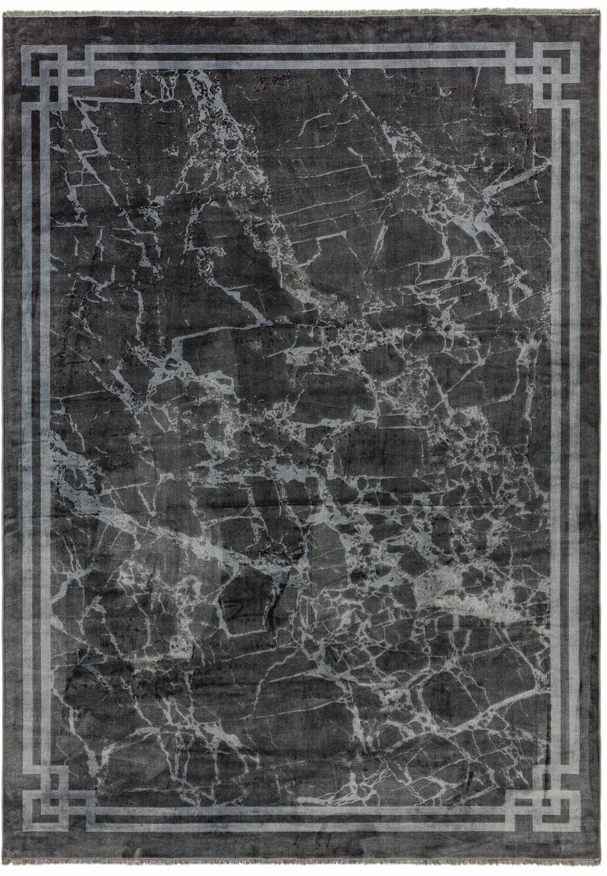 Zehraya Grey Border Rug ZE03