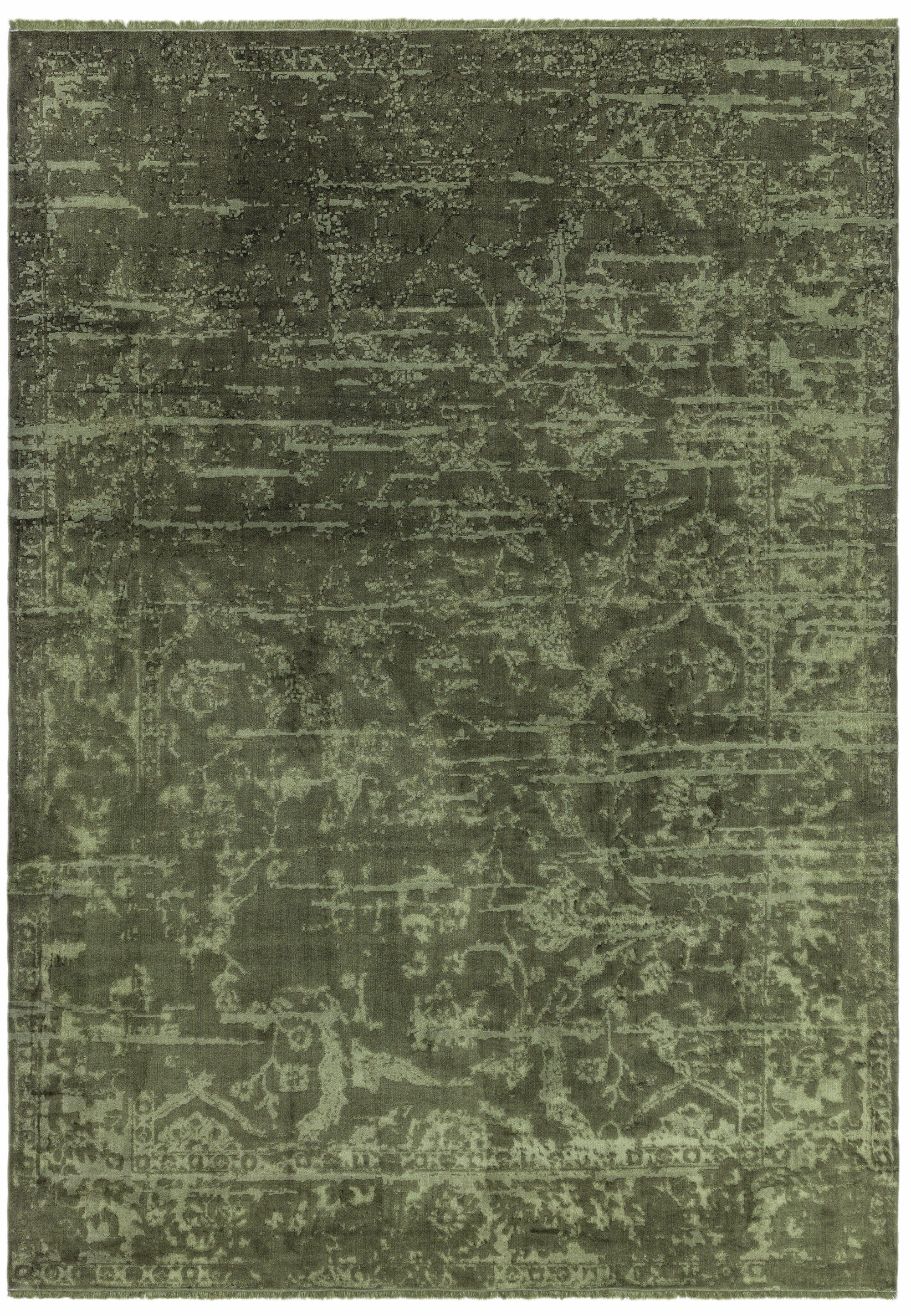 Zehraya Green Abstract Rug ZE06